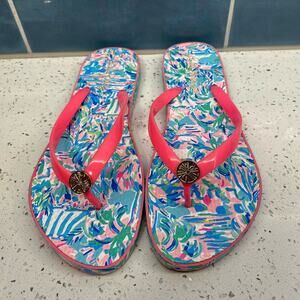 Lilly Pulitzer Resort POOL FLIP FLOPS Sandals‎ Shoes 9/10